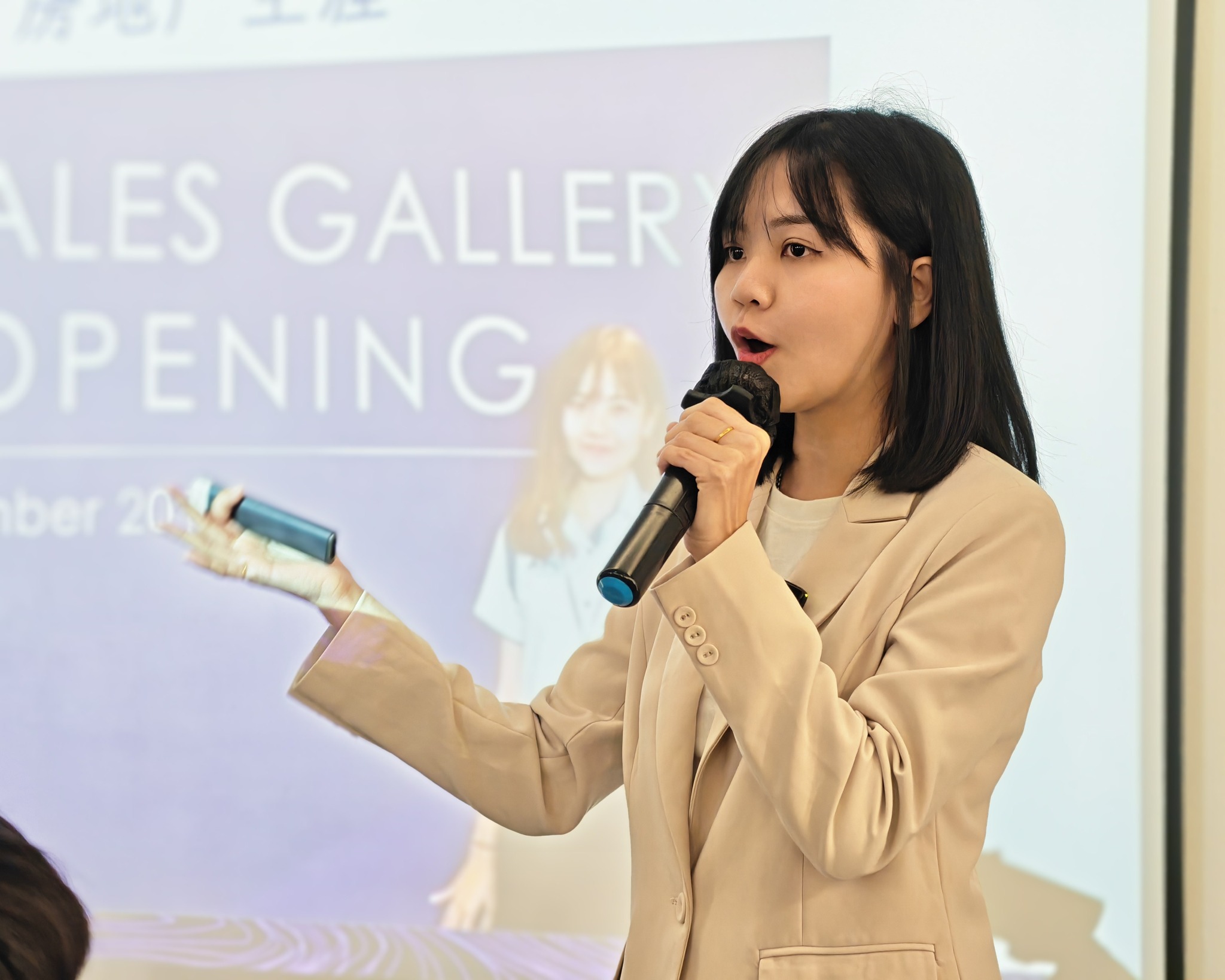 Presenter during training session